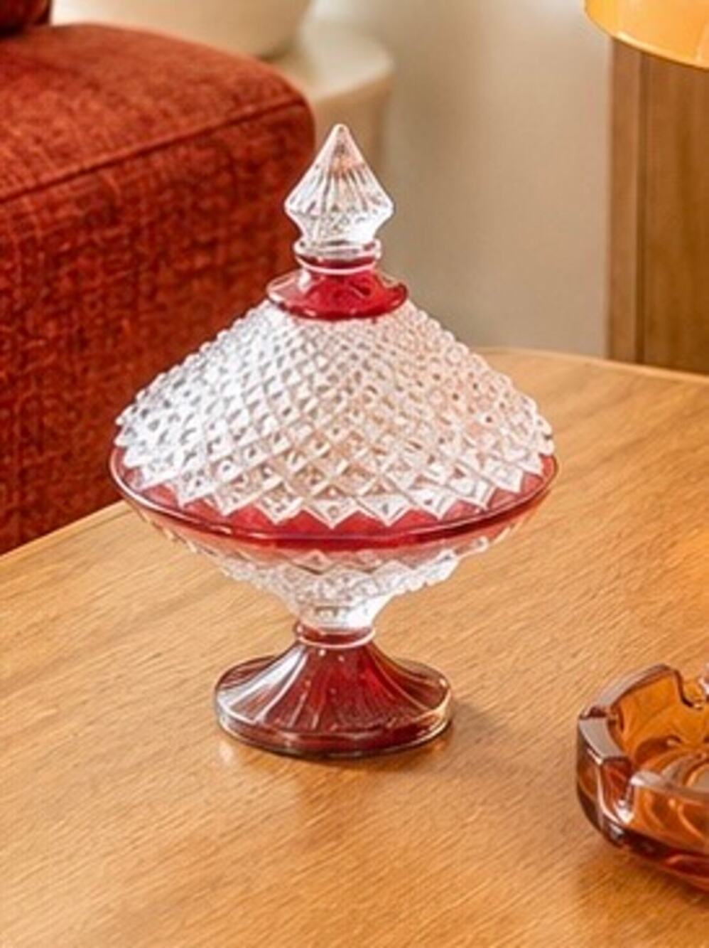 1950's Indiana Glass Diamond Point Candy Jar